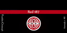 Load image into Gallery viewer, Franklin-Christoph Bottled Ink label shows a red and white Celtic knot on a black ink bottle.