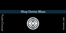 Load image into Gallery viewer, Franklin-Christoph Bottled Ink: Shop Denim Blues, glass bottle, Celtic knot logo on Formula #309 fountain pen ink label.