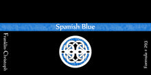 Load image into Gallery viewer, Franklin-Christoph Bottled Ink in Spanish Blue, Formula #293, comes in a glass bottle with a blue &amp; white Celtic knot.