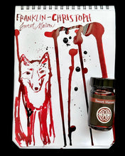 Load image into Gallery viewer, Ink sketch of a fox with splatters, drawn beside a Franklin-Christoph Bottled Ink by Franklin-Christoph.