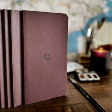 Load image into Gallery viewer, Franklin-Christoph Water Color Paper - VN Refill: plum notebooks with Celtic emblem, ideal for traveler’s refills.