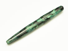 Load image into Gallery viewer, Franklin-Christoph Pocket 66 FP - Spanish Moss SE, green &amp; black marbled acrylic, capped on white background.